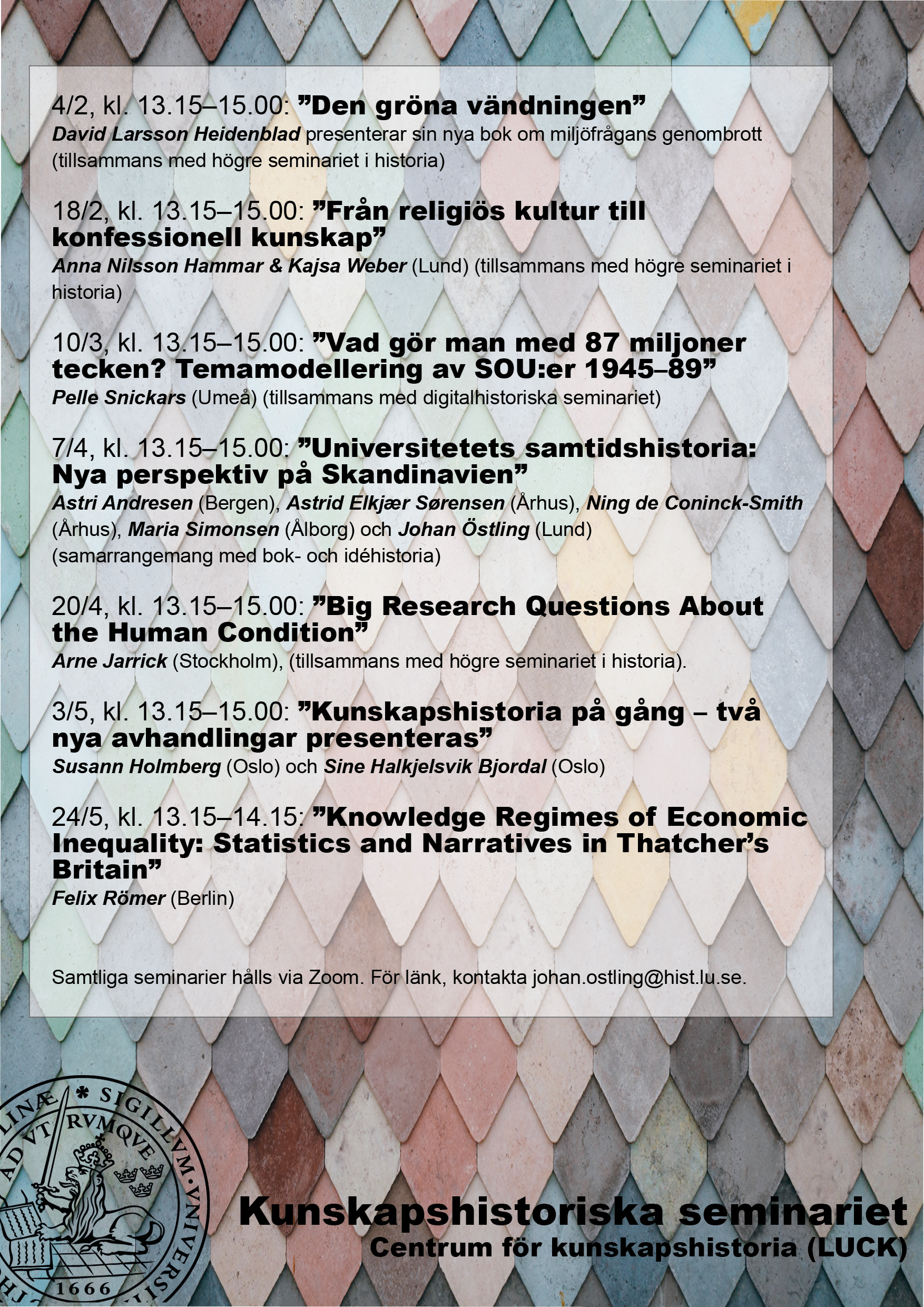 Seminar series spring 2021 – LUCK Lund Centre for the History of Knowledge