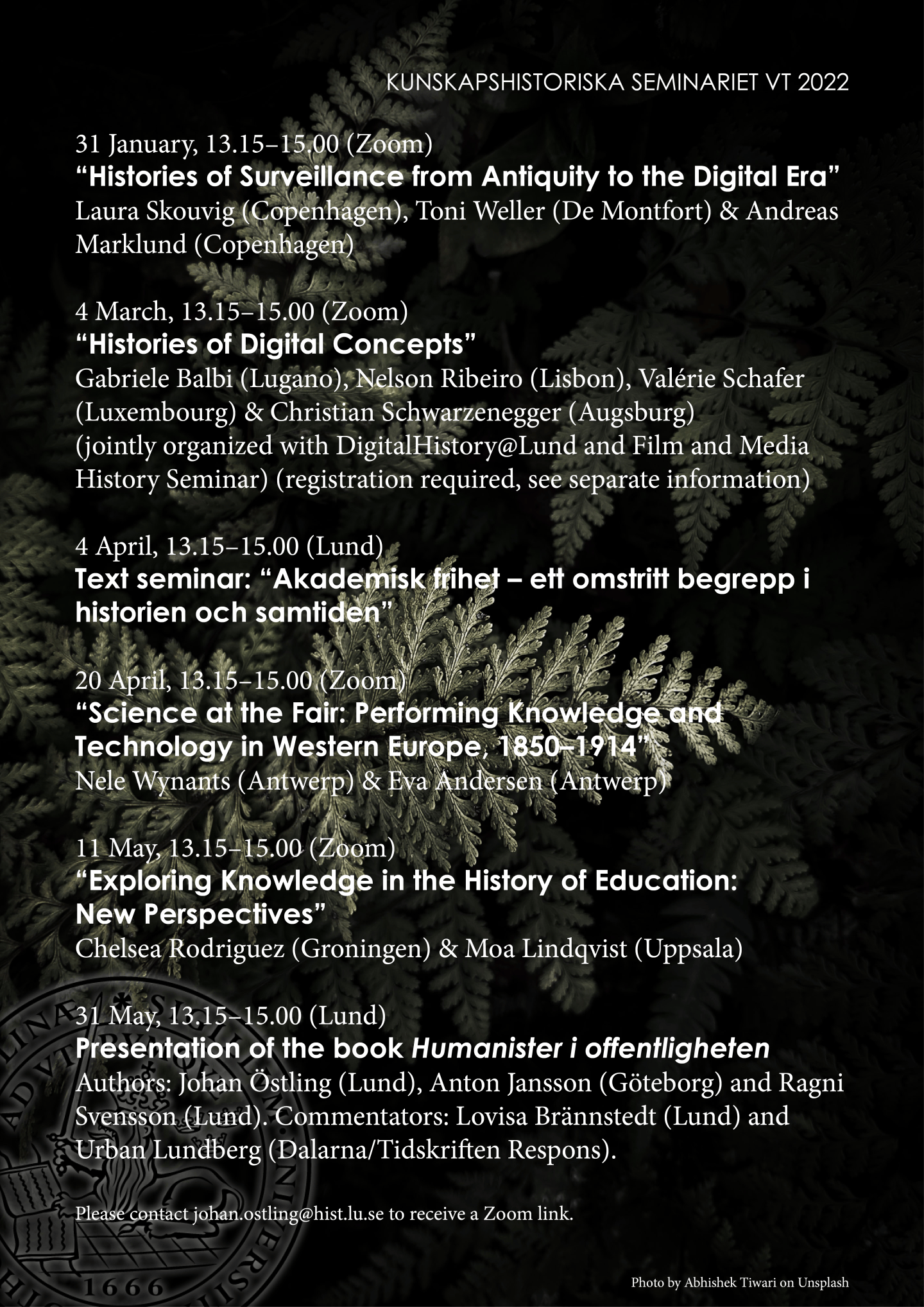 History of Knowledge Seminar Series @LUCK – LUCK Lund Centre for the ...